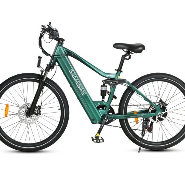 Samebike XD26 sähköpyörä vihreä – pääkuva tehokkaasta sähköavusteisesta pyörästä miehille, 27,5 tuuman renkailla ja urheilullisella muotoilulla