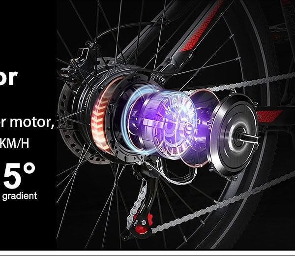 Samebike XD26 sähköpyörän 750W moottori – XIN-tehomoottori jopa 25 asteen nousuihin