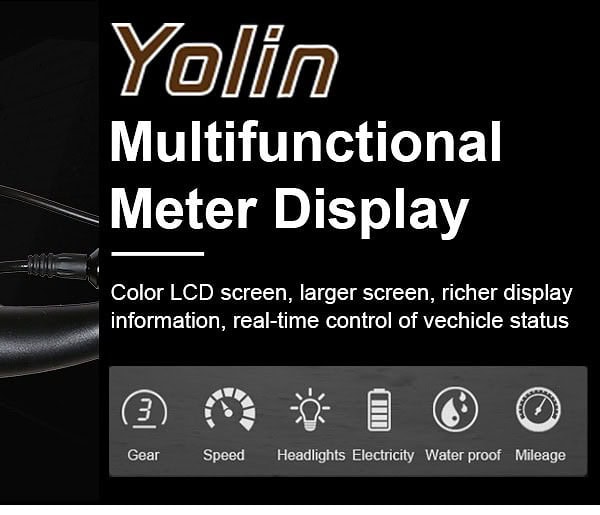 Samebike XD26 sähköpyörän Yolin LED-näyttö – väri-LCD-näyttö nopeudelle, ajotilalle, akulle ja muille ajotiedoille