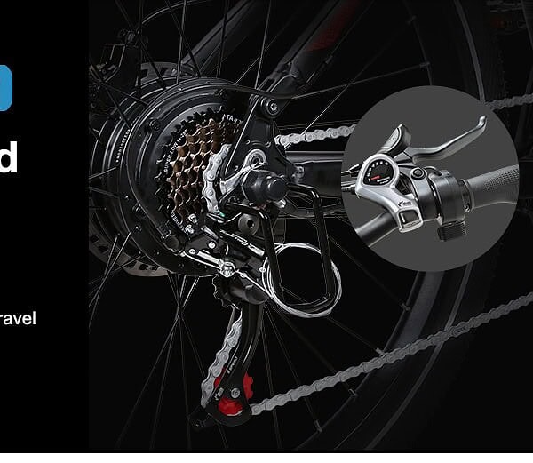 Samebike XD26 sähköpyörä Shimano 7-vaihteistolla – sujuva ja tarkka vaihdetoiminto