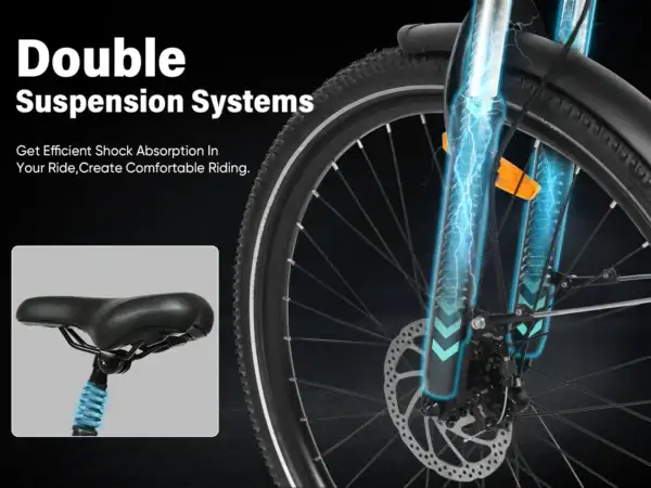 Samebike RS-A01 Pro sähköpyörä jousitus ja runko