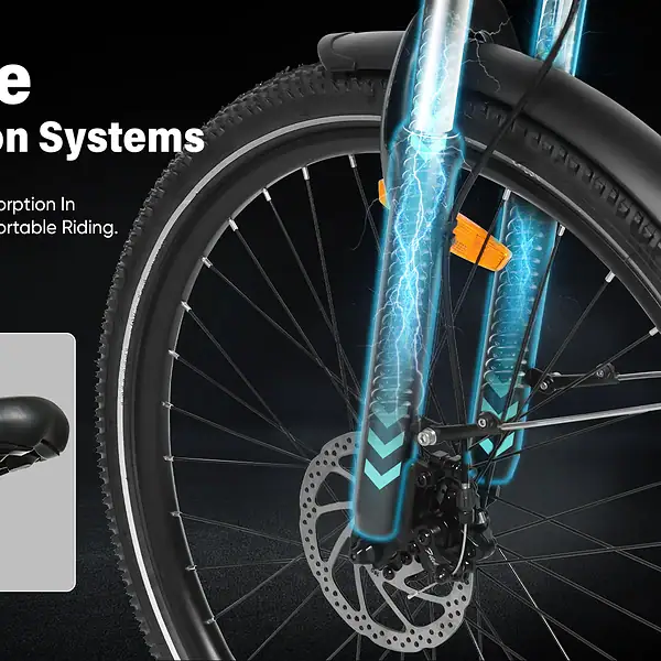 Samebike RS-A01 Pro sähköpyörä jousitus ja runko