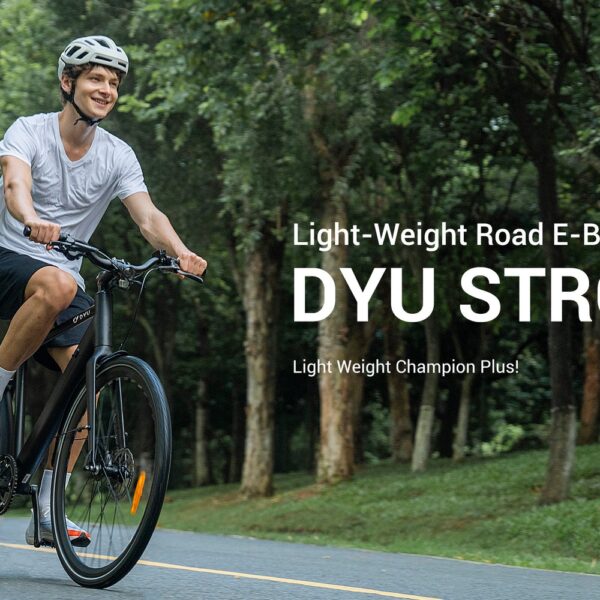 DYU Stroll 1 sähköpyörä hopeanvärisenä