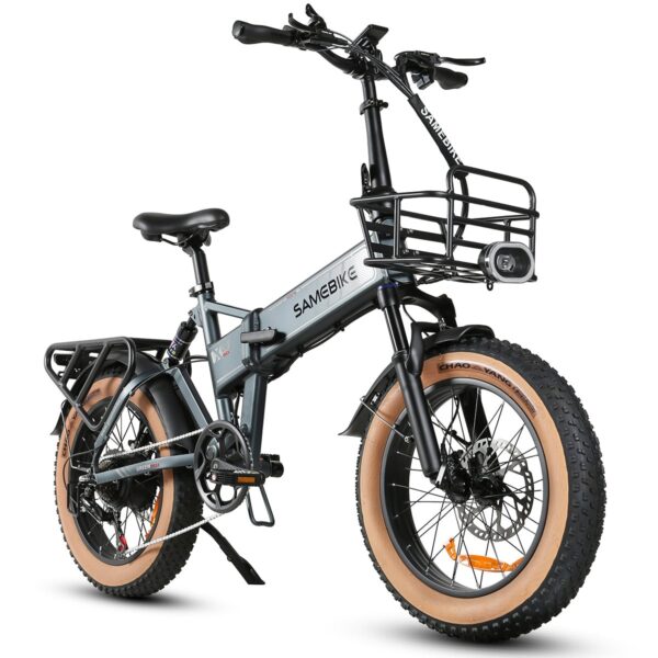 Taittuva sähköfatbike etu- ja takatavaratelineellä