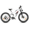 Samebike RS-A08 II sähkömaastopyörä metsäpolulla hiekalla ajossa