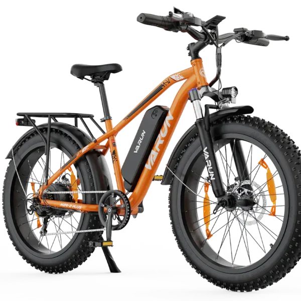 Varun M26-2 PLUS sähkömaastopyörä jousituksen lähikuva