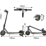 Ooktek V8 sähköpotkulauta taitettuna varastointia varten