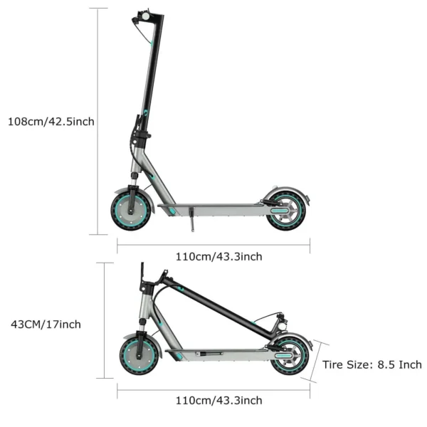 Ooktek D8 Pro sähköpotkulauta pysäköitynä kaupunkimaisemassa