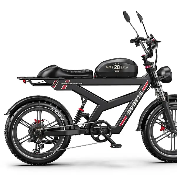 Duotts F20 750W sähköpyörä fatbike-renkailla- vakaa ajo hiekalla, lumella ja asfaltilla